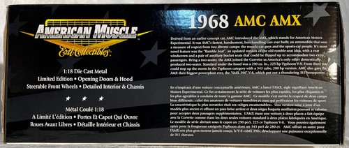 GOLD 1968 AMC AMX -EXCLUSIVE COLOR- AMERICAN MUSCLE 1:18 ERTL New in box - Picture 6 of 6
