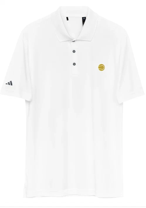 Camisa Tenis Adidas (Todas las Tallas - Blanca con Logotipo de Pelota de Tenis Amarilla Bordado) Foto 4 de 4