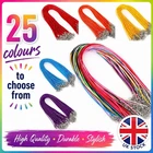 Mix Colour Necklace Faux Leather Cord String Lobster Clasp Braided Blank DIY UK