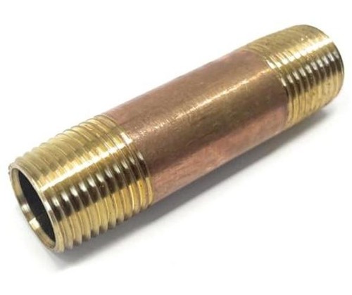 Brass Long Nipple 1/2" X 1/2", 3" Length, Male NPT Pipe Fitting () 1 Count