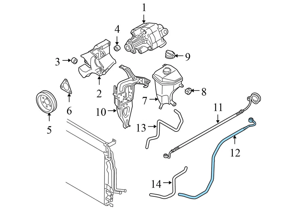 2004-2010 AUDI A8 QUATTRO 4,2 л - усилитель рулевого управления возврат шланг / линия 4E1422891Q - Изображение 3 из 4