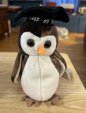 Authentic TY Beanie Baby WISE the Owl class of 98 Retired-Tag Errors-Mint Y0207