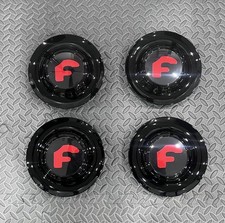 4pcs Black Floating Center Caps For Forgiato Xl Hubcap Rim Emblem Red F 7.2 In