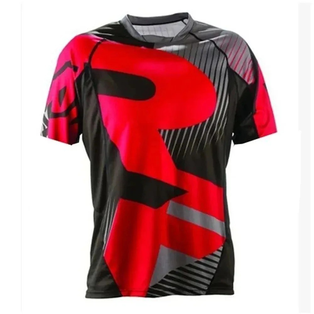 Mens MTB Cycling Jersey Short Sleeve Downhill Motocross Shirt Breathable Top UK