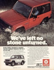 1988 Dodge Raider Mitsubishi Very Sharp Usa Issue Magazine Ad. Us Mail 3.60 1988 Dodge Raider Mitsubishi Very Sharp Usa Issue Magazine Ad. Us Mail 3.60