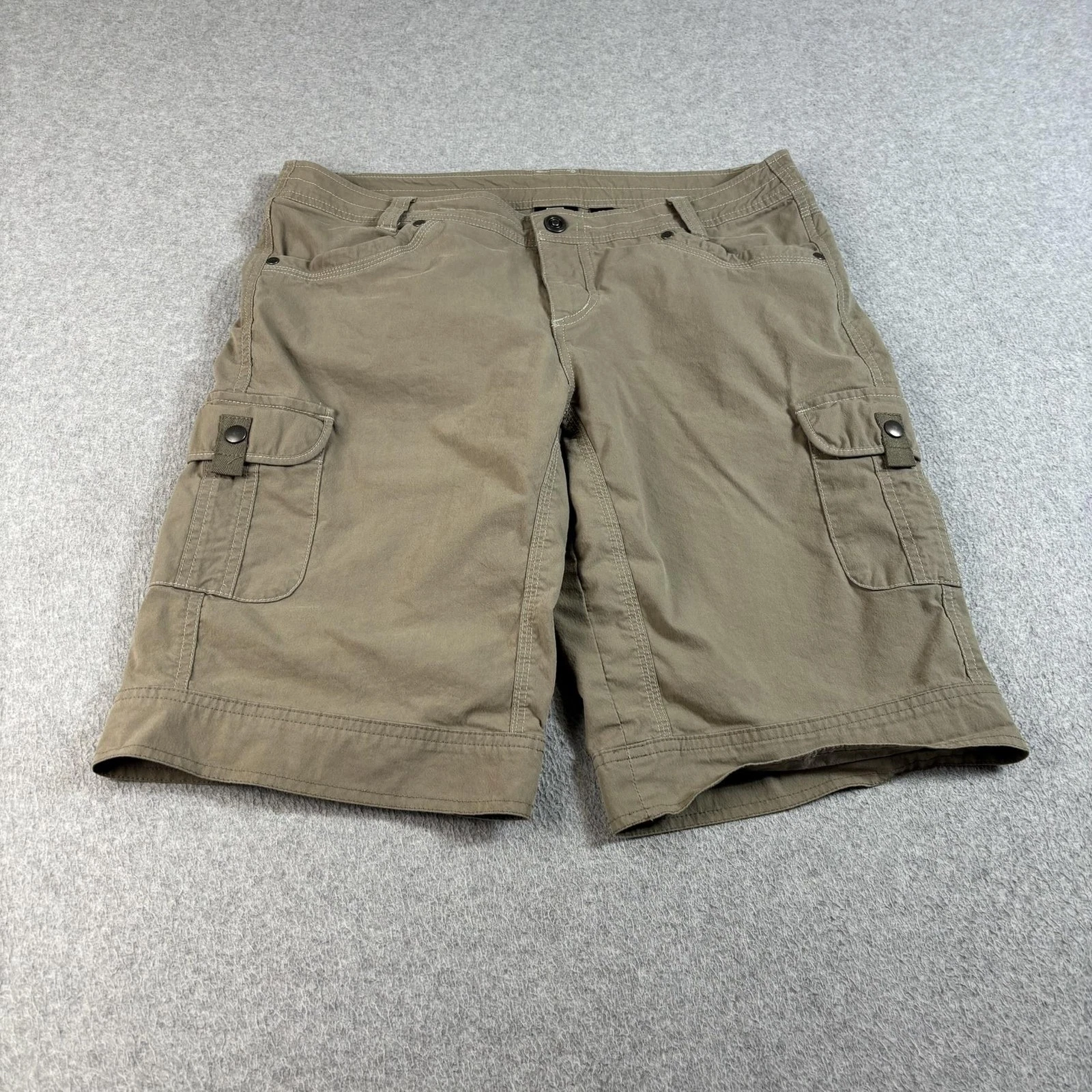 Kuhl Shorts Women 12 Beige Cargo Hiking Outdoor Travel Utility Pockets Comfortab