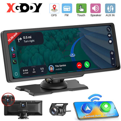 10.26'' Portable Car Stereo Apple Carplay Android Auto Multimedia Player Dash cam