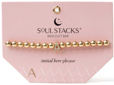 Soul Stacks Beaded Bracelet Alphabet Charm Stretch Bracelet