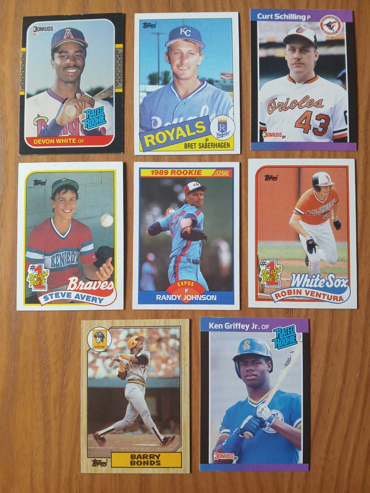 1980s MLB Rookie Lot - BARRY BONDS RANDY JOHNSON KEN GRIFFEY JR VENTURA RC ++
