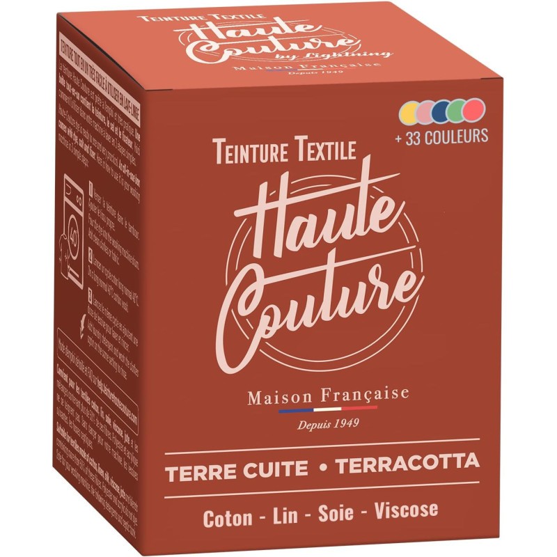 Teinture textile terre cuite Tout-en-un pour reparer un vetement delave ou terni