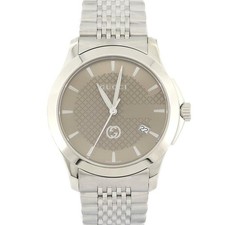 Gucci G Timeless 126.4/YA1264107 SS Quartz Men's Watch New