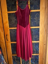 Burgundy Lyrical Contemporary Dance Costume Velvet Bodice Adult XL