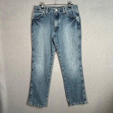 Wrangler Womens Straight-Leg Denim Jeans Size 31 Measures 28 x 29 Blue