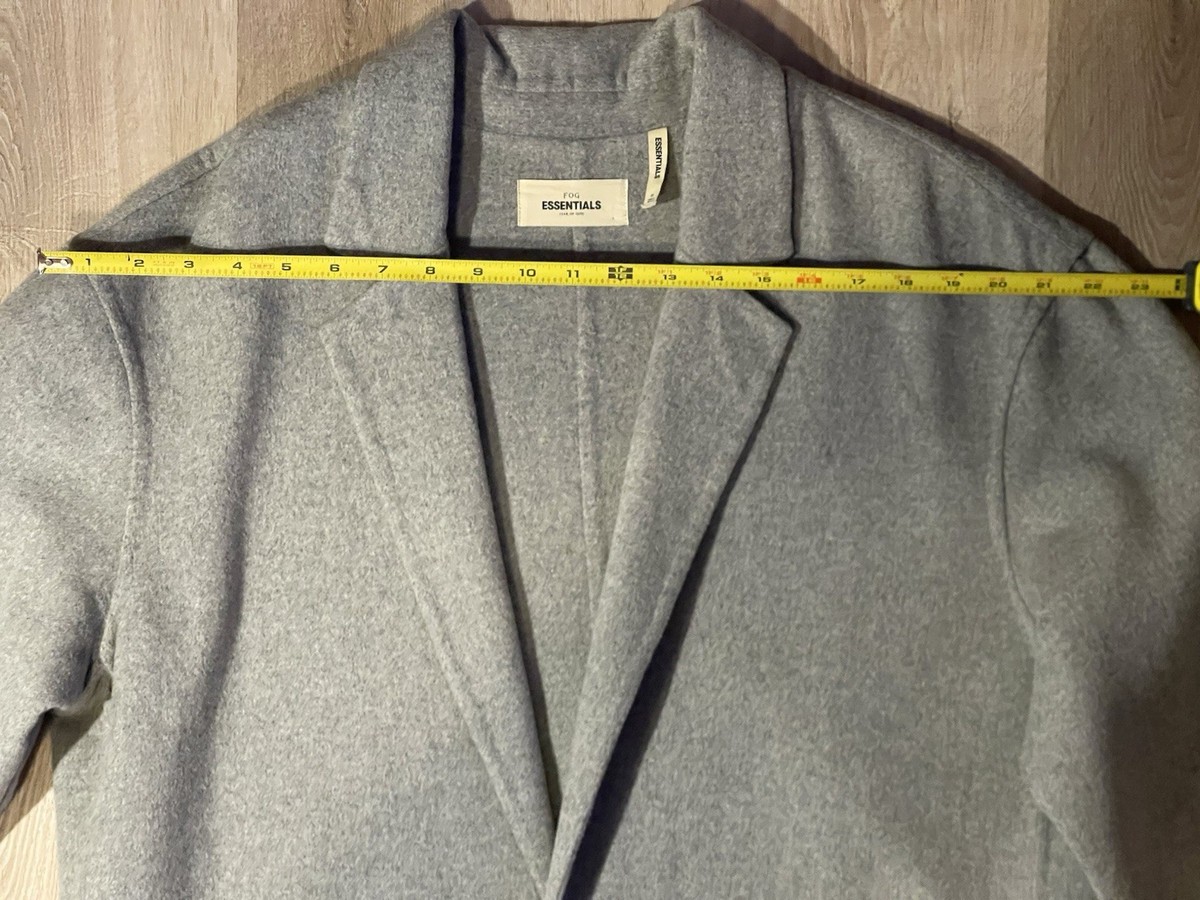 Fear Of God Essentials Wool Trench Overcoat Heavy Weight Grey 2018
