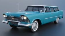 3d Printed Plymouth Suburban 2door 1958 Model Car Collectible Replica 3d Printed Plymouth Suburban 2door 1958 Model Car Collectible Replica