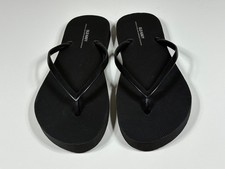 Old Navy Flip Flops Women 9 Black Minimal Summer Beach Pool Casual NWOT