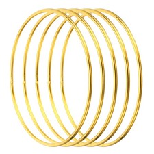 6Pcs Metal Dream Catcher Rings,Round Floral Wreath Gold Tone,3 inch 