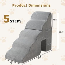 Pet Stair Memory Foam, Non-Slip Step for Dog Cat Puppy Ladder with Door Opening