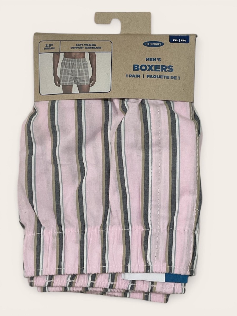 Old Navy Men's Soft-Washed Boxer Shorts 3.75” Inseam Striped Size