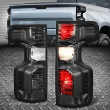 For 19-24 Silverado 1500 2500HD 3500HD Black/Smoked Tail Light Brake Lamps Pair