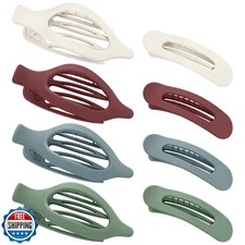 obeoby 8 PCS Flat Hair Clips, Neutral Color Flat Claw Clips 2 Styles Hair Cla