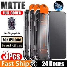 3 Pack Matte Tempered Glass for iPhone 16/15/14/13/12/11/XR/XS, Auto Align