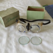 Vintage 1960s Fleming Duraframe Safety Goggles In Original Box - Steampunk 