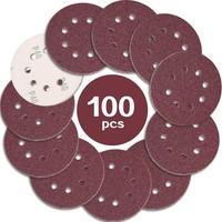 Schleifpapier 125Mm Klett 40Er KöRnung, Rund Schleifscheiben 8 Loch FüR