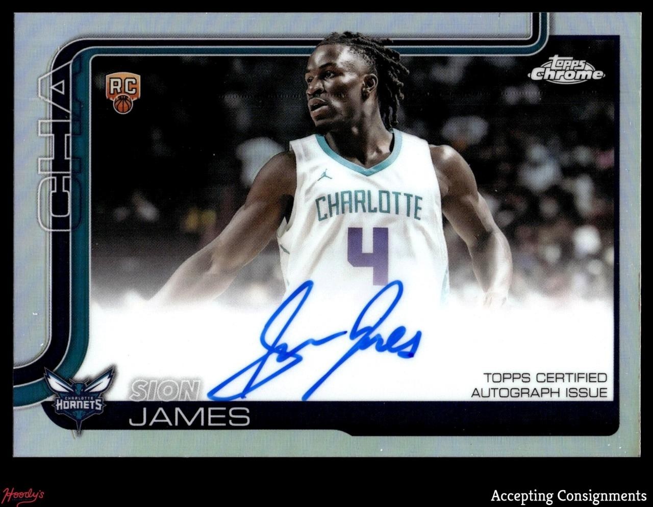 2025-26 Topps Chrome Rookie Autographs Refractors #TCARSJ Sion James RC AUTO
