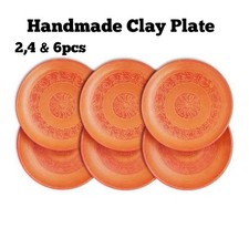 Handmade Design 6pcs Clay  Dinner Food Serving Table Plate Set for Home/Hotel
