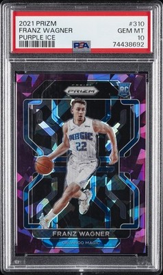 2021 PANINI PRIZM PURPLE ICE #310 FRANZ WAGNER 87/149 PSA 10