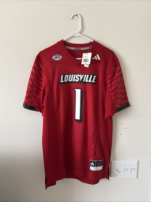 #ad #ad Men’s Adidas Louisville Cardinals #1 Authentic Football Jersey Sz M Red NWT $133.00