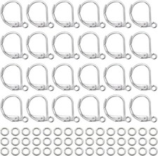 TOAOB 200pcs Stainless Steel Lever Back Earring Clasps leverback Silver