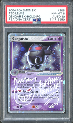 Pokemon GENGAR EX Fire Red & Green Leaf Holo 108/112 PSA 8 AUTO 10