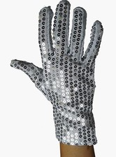 Pop Star Silver Sequin Glove - Costume Accessories - One Size - Left or Right