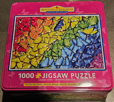 Butterfly Rainbow 1000 Piece Jigsaw Puzzle in Tin Eurographics Open Box New