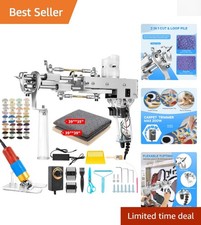 High-Speed 2-in-1 Rug Tufting Gun Kit - Adjustable Pile Height for Creativity