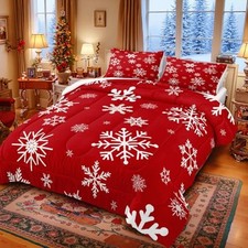 Christmas Comforter Snowflake Comforter Set White Snowflake King Christmas-01