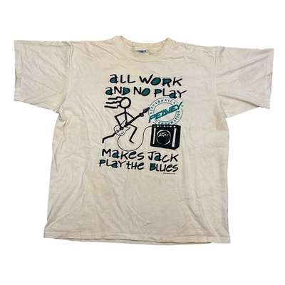 #ad Vintage 1993 Peavey electronics Guitar Amp stick man grungy stained shirt XL $33.33