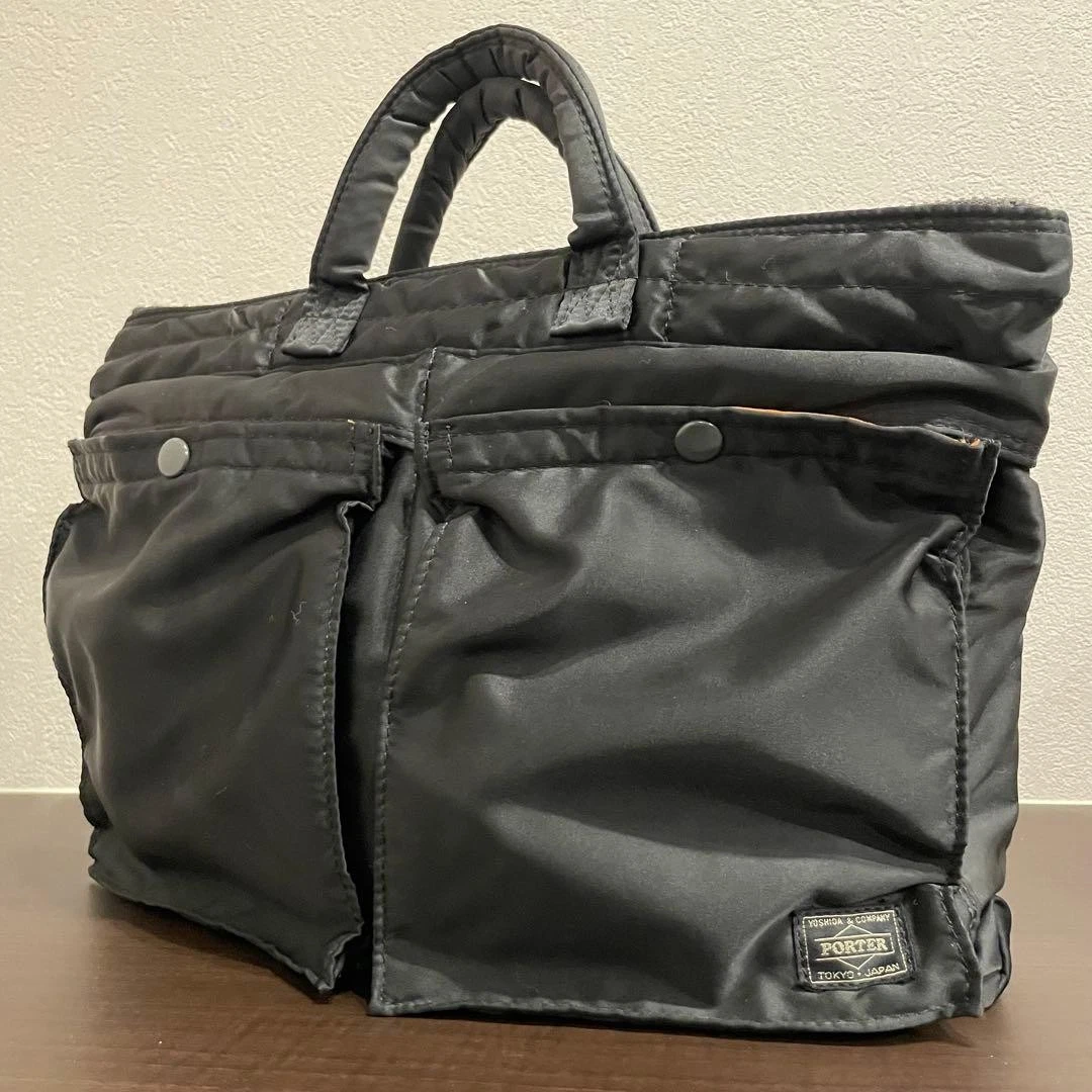 PORTER Yoshida TANKER Aktentasche A4 schwarz Nylon orange Futter Businesstasche Japan