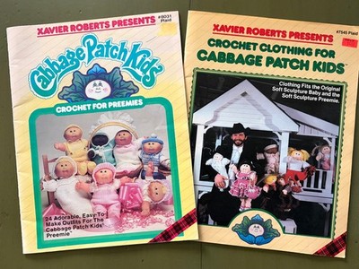 Vtg Cabbage Patch Crochet Clothes Pattern Books, #7545, 8031 Xavier Roberts