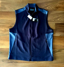 PGA Navy Blue Vest Full Zip Golf Vest in size L Sleeveless 100 Polyester