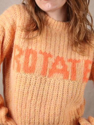 Rotate Woll-Pullover mit Alpaka Orange M
