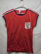 VTG 70s Childrens 100 Polyester Single Stitch Ringer T