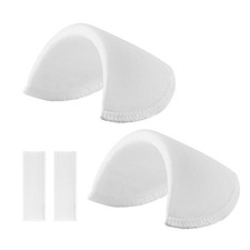 2 Pairs White Sponge Shoulder Pads Enhancer Mat for Shirt Suit Clothing