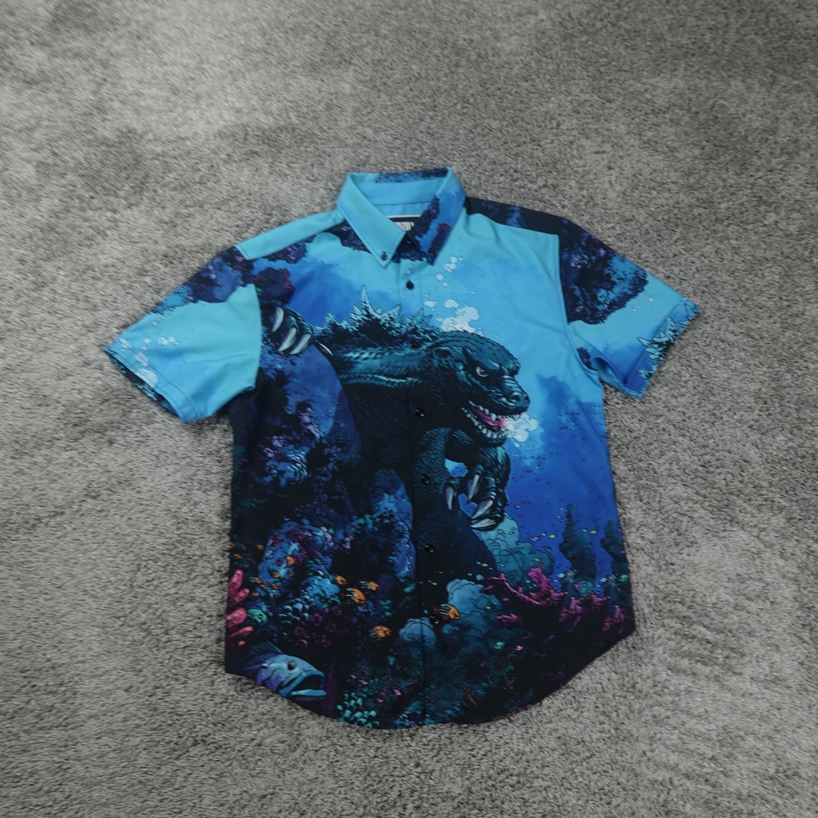RSVLTS Godzilla Shirt Mens Medium Button Up - “From the Depths”
