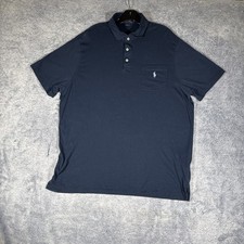 Polo Ralph Lauren Mens XL Blue Short Sleeve Classic Fit Polo Shirt Front Pocket