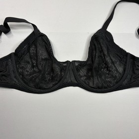 La Perla Bra SZ 3 36DD US Black Unlined Cup Underwire Adjustable Strap
