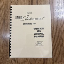 1964 Lincoln Continental Convertible Top Operation Schematic Diagrams Manual