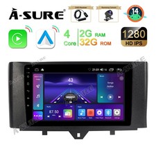 DAB+ Android 14 CarPlay Stereo for Benz Smart Fortwo 451 2+32GB Sat Nav Radio FM